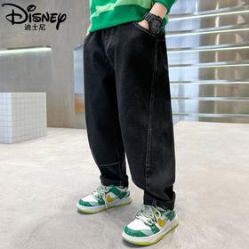 迪士尼男童牛仔裤春秋2023新款秋季儿童裤子秋装男大童长裤休闲裤