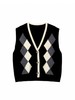 【孤品捡漏】G232黑色菱形格针织马甲-喜出 商品缩略图2