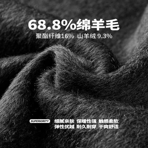 NPC潮牌双口袋绵羊毛长款连帽毛呢大衣男保暖舒适外套NP49TJ07 商品图4