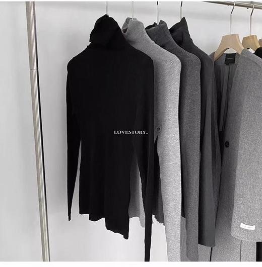 【孤品捡漏】G209高领黑色针织打底衫-喜出 商品图1