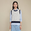 「自」全新升级【铂金会员266/天猫359/差价93】(12036)洛诗琳气质菱纹撞色条纹针织马甲2025早秋圆领套头叠穿毛衣 商品缩略图1