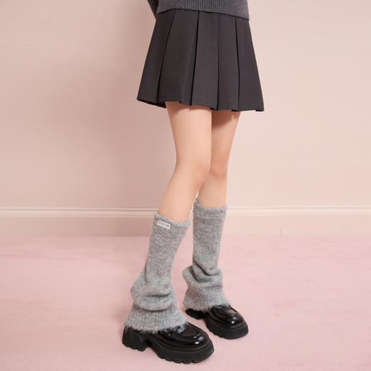 【绵羊毛】三彩2025新款秋冬慵懒风绒感拉毛针织袜套保暖小腿袜女 商品图2