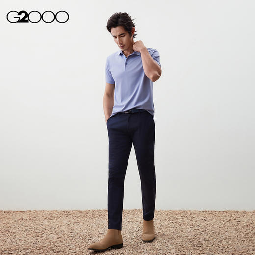 G2000男装FW25商场新款【丝光棉】舒适亲肤棉质针织短袖POLO 56143012 商品图3