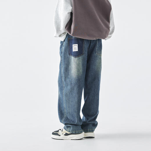 蓝汽水假口袋牛仔裤887B258016JX 商品图2