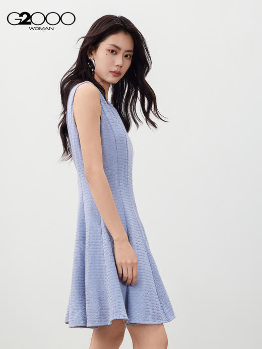 G2000【粗花呢/商场新款】女装FW25舒适优雅气质无袖中裙连衣裙56232196 商品图0