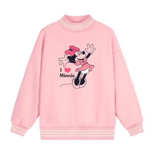 迪士尼女童红色卫衣加绒2024新款儿童保暖衣女孩新年装大童拜年服 商品图8