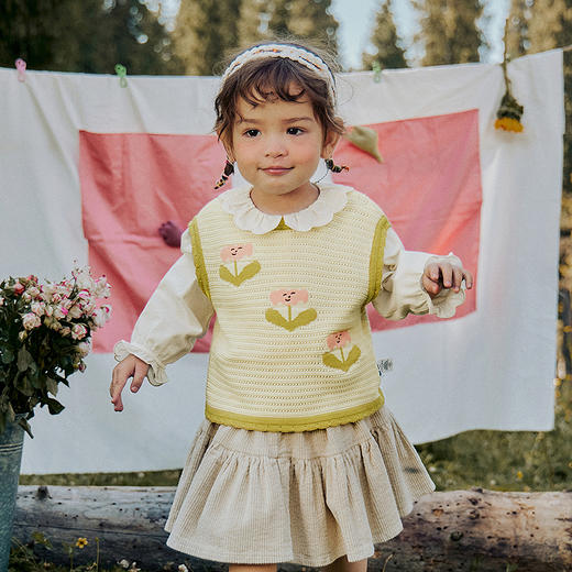 迷你巴拉女童毛衣马甲2025冬新品宝宝甜美毛衫背心婴儿针织衫 商品图2