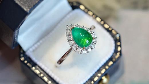 1.45ct素面祖母绿戒指 商品图2