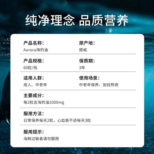 【含邮含税】Aurora海豹油软胶囊60粒/瓶 商品图2