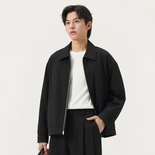 gxg.jeans男装 黑色基础宽松行政夹克翻领夹克外套男 25年夏热卖 商品图3
