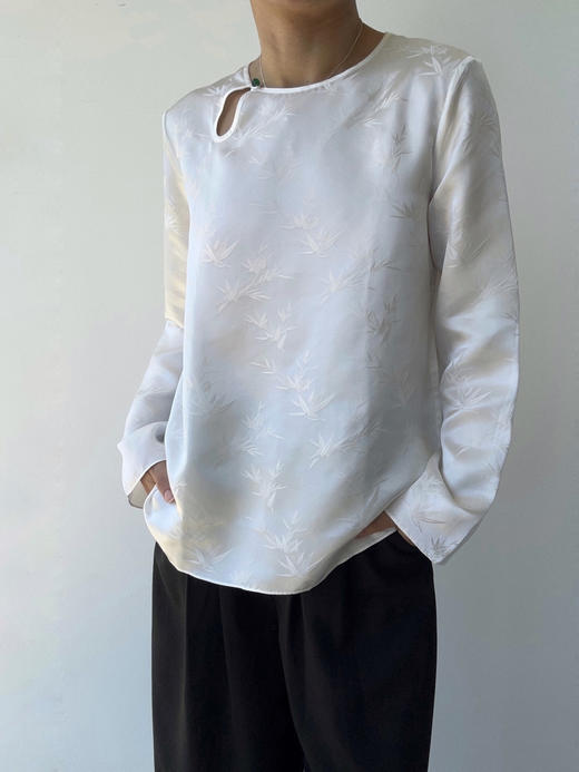 丝所｜24W035 新中式真丝提花上衣［ 白A ] 商品图5