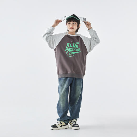 蓝汽水字母插肩卫衣844B258007JX 商品图3