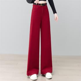 YM MSN25186气质显瘦阔牛仔裤时尚宽松高腰筒裤