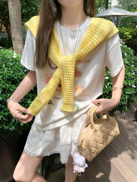 <曾小咸推荐>现货秒杀！最后一波 ！抢到赚到！韩系白色水果印花宽松短袖 日常119.99 立减60 秒杀59.99！ 商品图6