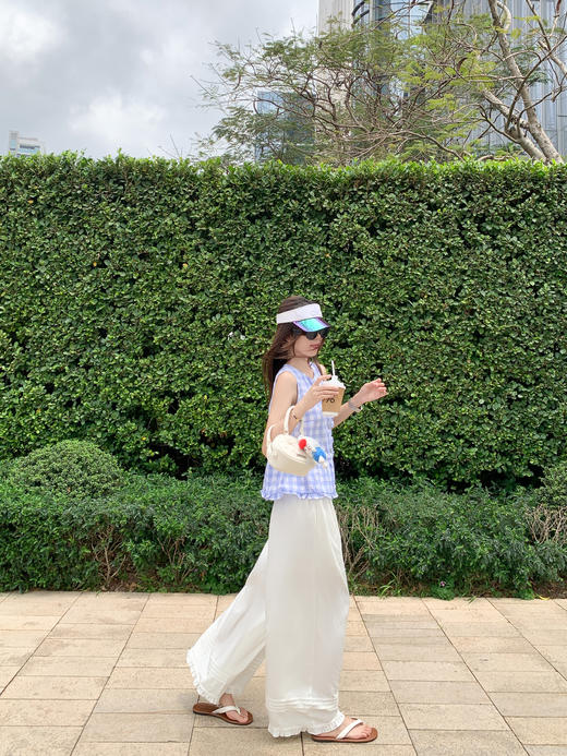 【129元任选2件】现货！蓝色格子无袖衬衫 商品图8