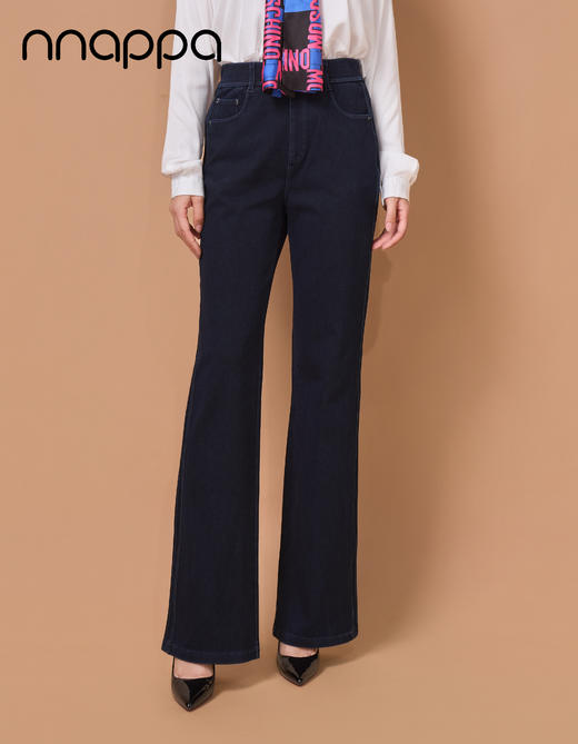 保暖丝斜纹牛仔外穿时尚拉边微喇裤PA29393 商品图0