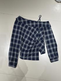 【门店同款】ENJOY秋季“光阴序语”露肩格纹上衣 165445251