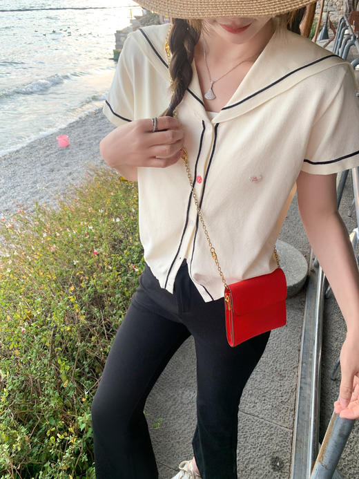 <曾小咸推荐>现货秒杀！最后一波 ！抢到赚到！2色减龄学院风海军领针织衫 日常159.99 立减90 秒杀69.99！ 商品图14