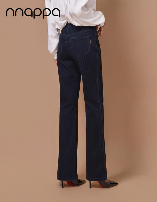 保暖丝斜纹牛仔外穿时尚拉边微喇裤PA29393 商品图2