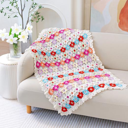 苏苏姐家花房毯子手工diy编织钩针棉线毯子毛线团自制材料包 商品图1