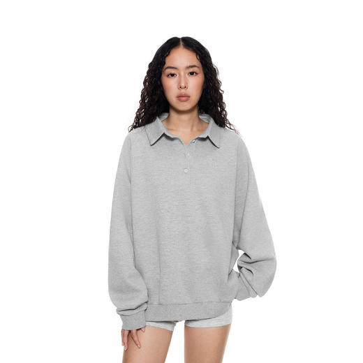 FDR旗舰店 亲肤透气翻领POLO长袖运动卫衣男女秋季宽松插肩袖上衣 商品图1