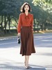 入秋穿搭一整套超好看温柔独特小个子显高穿搭红棕色衬衫套装裙女 商品缩略图0