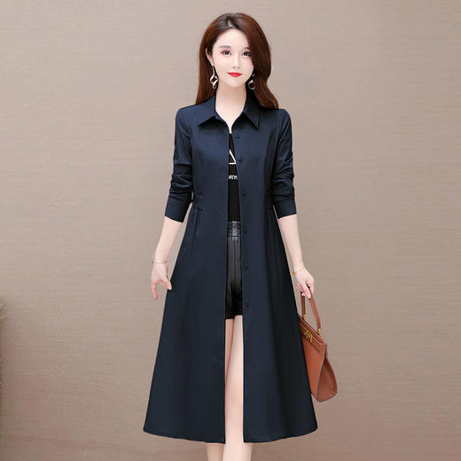 QYM 25C2203 -Y 风衣中长款休闲外套气质时尚优雅宽松大衣 商品图1