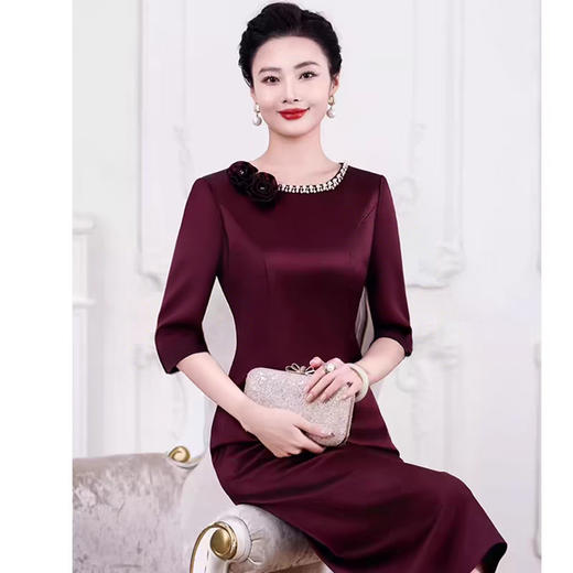 LHS C65婆婆婚宴装连衣裙旗袍婚礼 商品图2