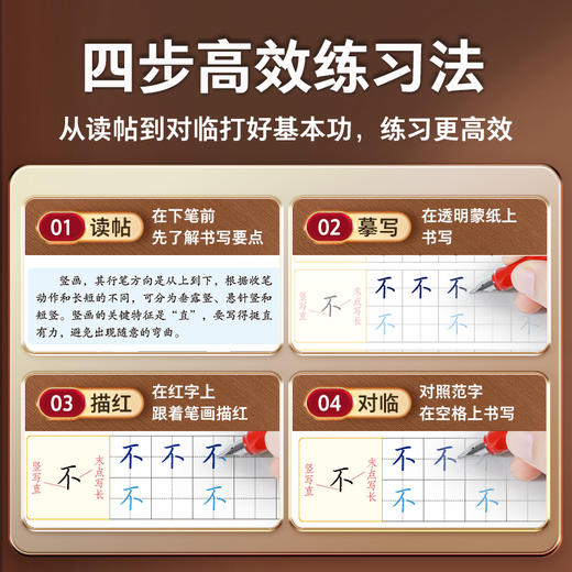 墨点楷书字帖练字成人荆霄鹏硬笔书法临摹练字帖大学生初学者入门基础教程正楷控笔训练钢笔练字本初中高中生笔画偏旁部首间架结构 商品图6