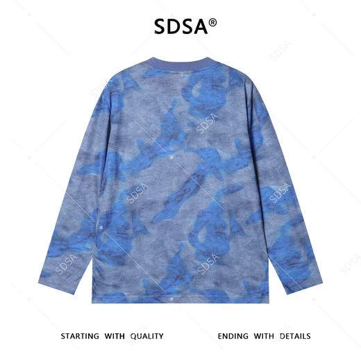 T4726SDSA男士秋冬新款痞帅男装韩版扎染撞色设计长袖T恤圆领百搭上衣 商品图5