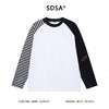 T4734SDSA男士秋冬新款痞帅男装韩版撞色拼接圆领长袖T恤百搭舒适上衣 商品缩略图1