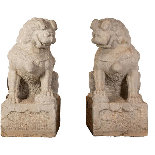 清早期	石雕狮子摆件（一对） 商品图5