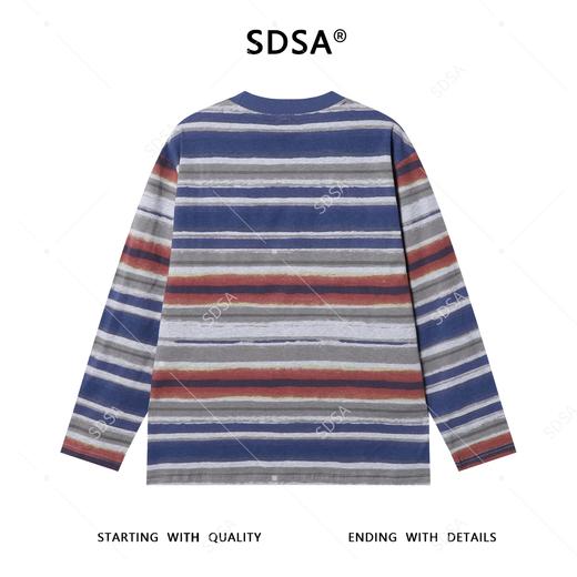 T4676SDSA秋季新款男士痞帅简约休闲撞色条纹圆领长袖T恤小众设计百搭 商品图5