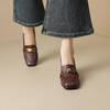 【预售5天】软羊皮高跟乐福鞋，法式复古金属扣方头粗跟单鞋通勤小皮鞋WXJFG&W457 商品缩略图3