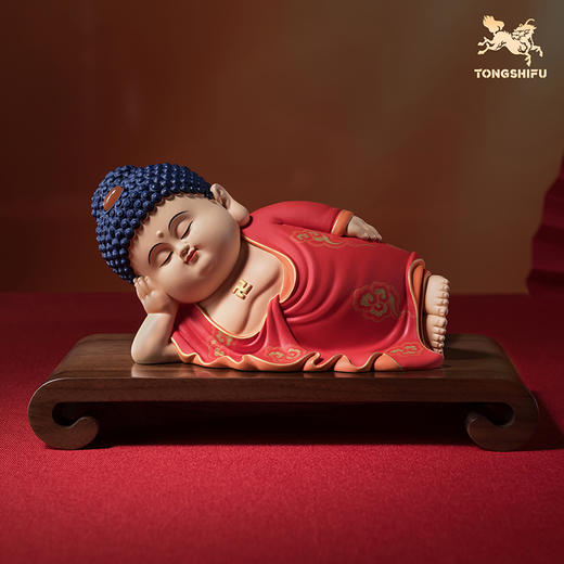 铜师傅《卧佛吉祥》客厅桌面铜佛像摆件 家居工艺品摆件 商品图0