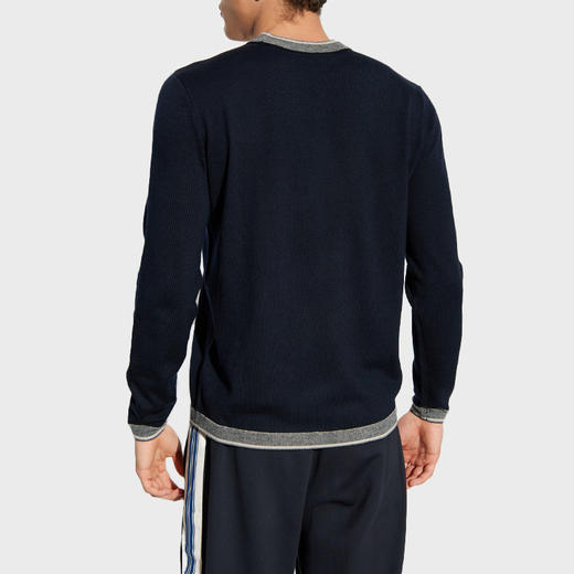EMPORIO ARMANI 阿玛尼 男士 EA 徽标刺绣羊毛圆领长袖针织衫 深蓝色 EM003387 AF14697 UB118 商品图2