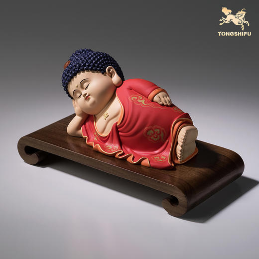 铜师傅《卧佛吉祥》客厅桌面铜佛像摆件 家居工艺品摆件 商品图3