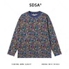 T4781SDSA男士秋冬新款痞帅男装抽象不规则色块圆领长袖T恤宽松网红款 商品缩略图1