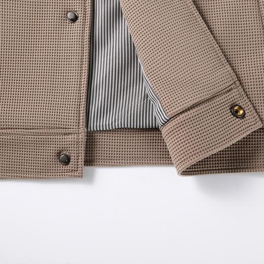 圣得西男士翻领工装夹克2025年秋季新款潮流百搭华夫格肌理外套 商品图11