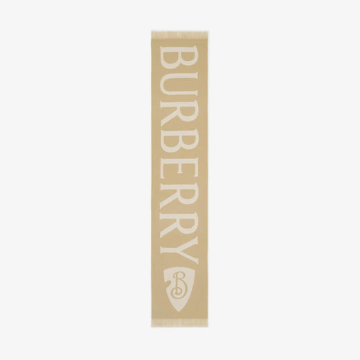 BURBERRY 巴宝莉 男女通用 B 盾牌徽标羊毛围巾 驼色 8109562 A2021 商品图2