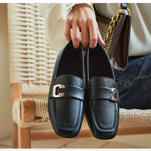 【牛皮材质】Tata同厂轻熟穆勒鞋丨法式乐福鞋 柔软舒适易打理 商品图0