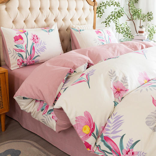 红蜻蜓 时尚全棉四件套-粉黛甜心 HQT-TJ8502 200*230cm 商品图3