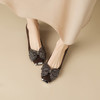 【预售5天】法式磨砂真皮水钻蝴蝶结浅口单鞋女春秋新款方头低跟百搭舒适瓢鞋YS&9993 商品缩略图1