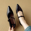 【预售5天】法式尖头浅口单鞋女新款气质百搭可踩跟细跟高跟鞋一字带女鞋DB&M6558 商品缩略图3
