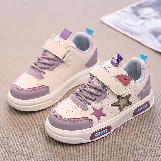 【魔术贴设计！方便宝宝穿脱】女童春季新款儿童防滑软底跑步鞋中大童男孩休闲爆款板鞋潮。ra 商品图0