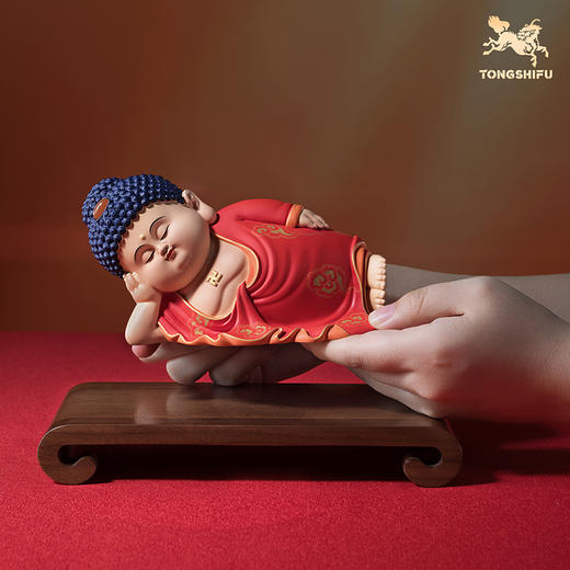 铜师傅《卧佛吉祥》客厅桌面铜佛像摆件 家居工艺品摆件 商品图1