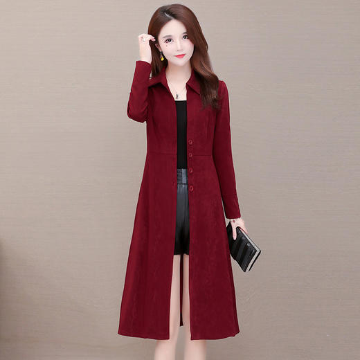 QYM 25C2088 -Y显瘦中长款休闲修身大码风衣外套 商品图0