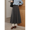 鹿向南「枫阶叠露」灰色百褶学院风休闲半身裙秋季新款宽松长裙女 商品缩略图1