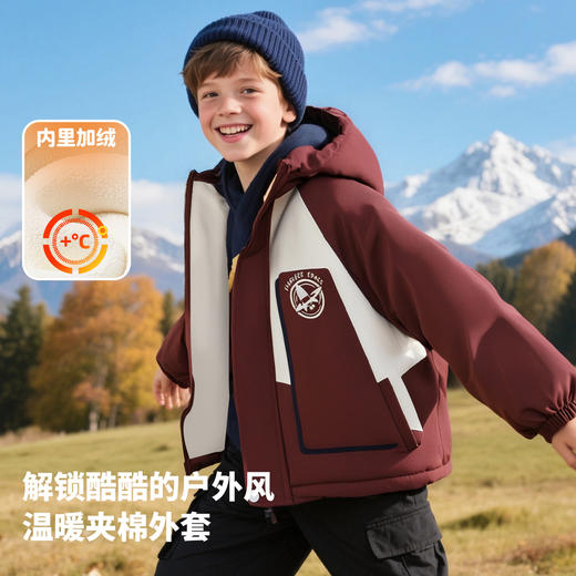 贝贝怡童装宝宝棉服棉衣冬季新款男童连帽夹棉外套保暖冬装ZB4ES011 商品图0
