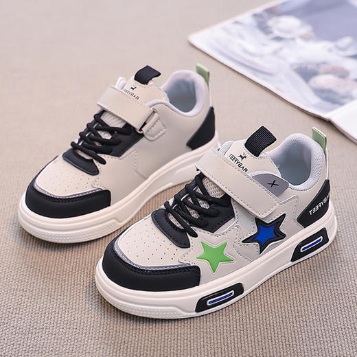 【魔术贴设计！方便宝宝穿脱】女童春季新款儿童防滑软底跑步鞋中大童男孩休闲爆款板鞋潮。ra 商品图1